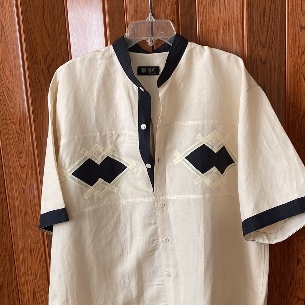 Pedro Bernat Mens Shirt With Short Sleeves And Camp Collar Size Wwl Big And Tall View 6